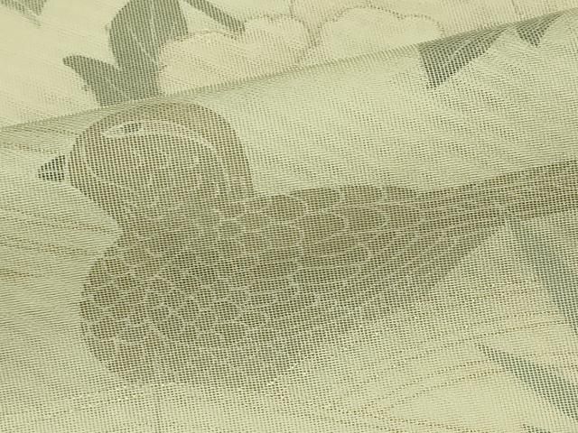 平和屋着物▽訪問着 単衣 無双 紗袷 紗×紗 休み鳥草花文 正絹 逸品