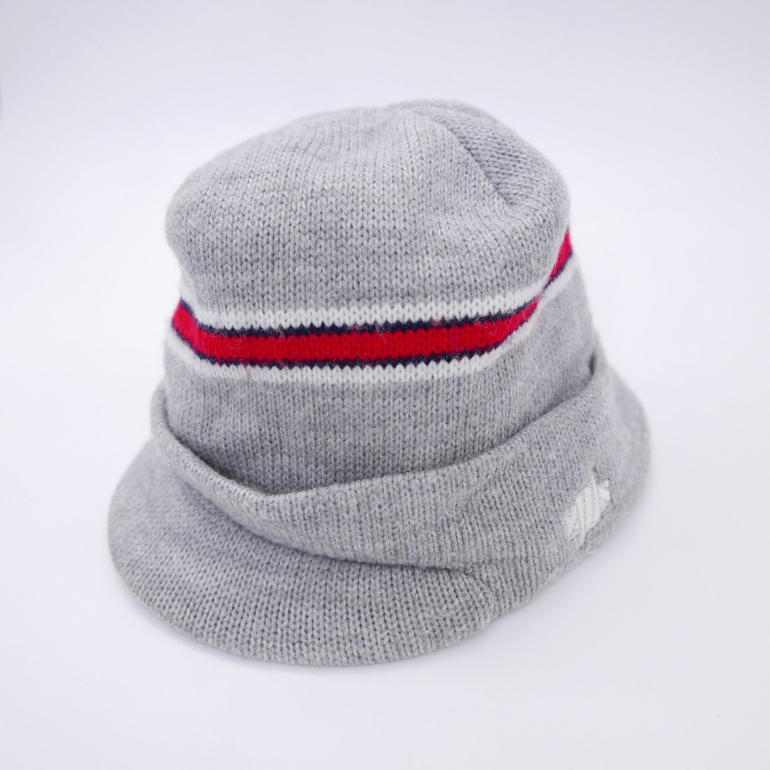 RECON リーコン ツバ付き ニットキャップ RECON リーコン ツバ付き 赤ライン ニットキャップ 帽子 ニット帽 GRAY