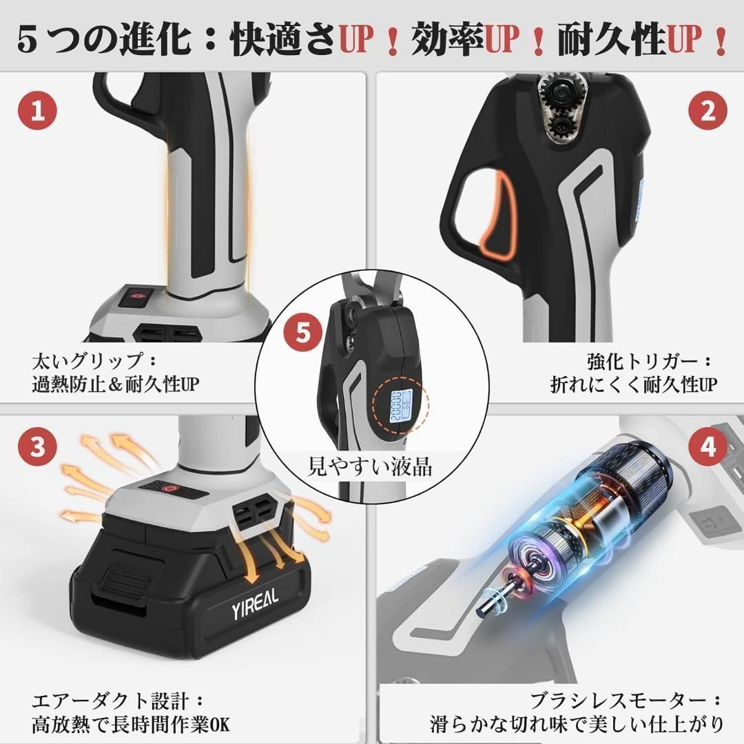 電動剪定バサミ 剪定バサミ 18V切断径32mm コードレス バッテリー2個付