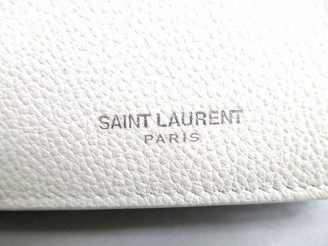 イヴ サンローラン サンローラン Saint Laurent Paris YSL レザー 3つ折り 財布 タイニーウォレット メンズ レディース 【未使用保管品】