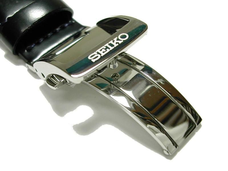 SEIKO純正バンド 20mm カーフ レザーベルト 黒 ブラック 黒色 セイコー