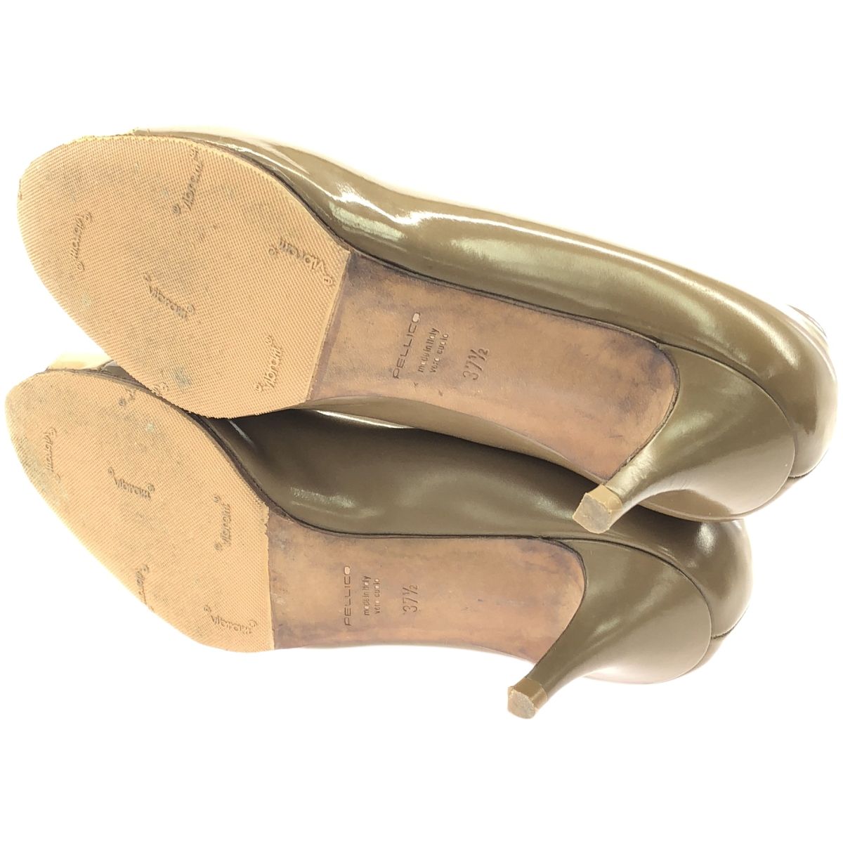 PELLICO ペリーコ オープントゥエナメルパンプス ブラウン 37 1/2  