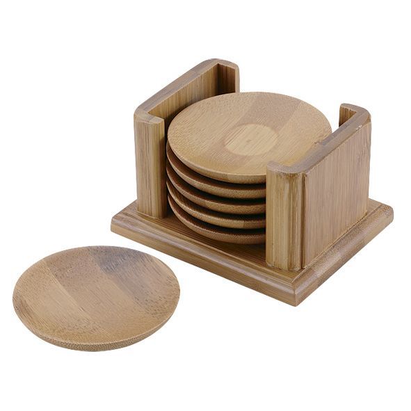 まとめ買い カンダ 竹 茶托丸型 6Pセット ×3