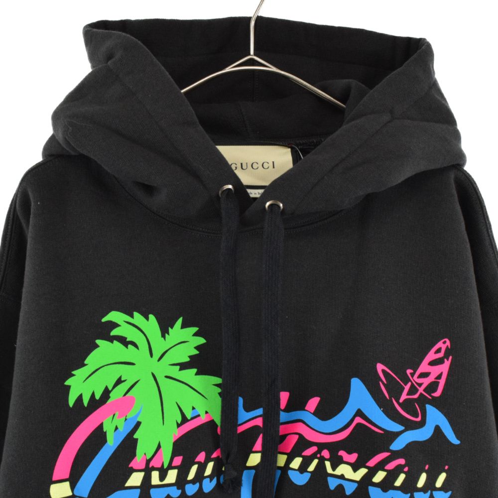 グッチ GUCCI ハワイアン ロゴ プリント パーカー 626989 S コットン 黒 ブラック プルオーバー パーカー 程度良好 楽天市場】GUCCI(グッチ) サイズ:XS 20SS Hawaii Print Hoodie