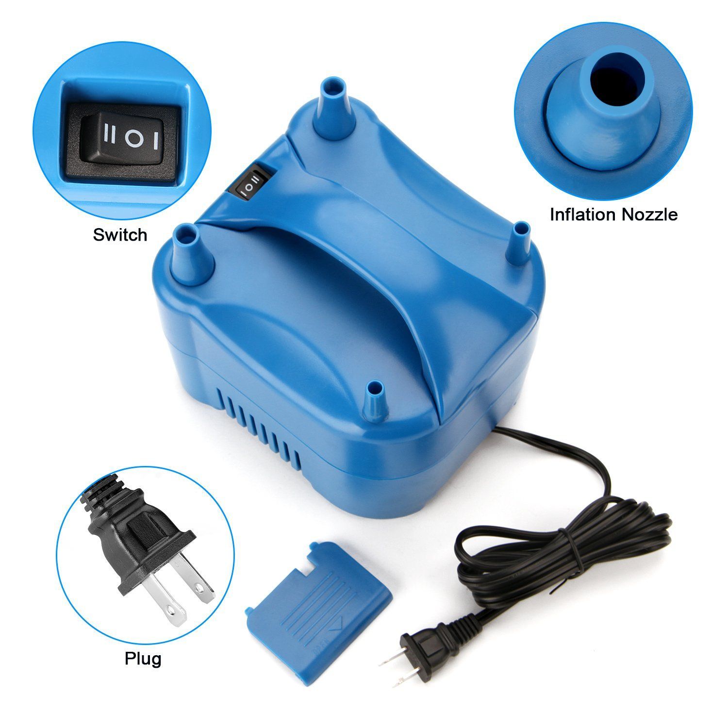 【特価】AGPtek [2ノズル] ハイスピード・電子風船インフレータエアポンプ