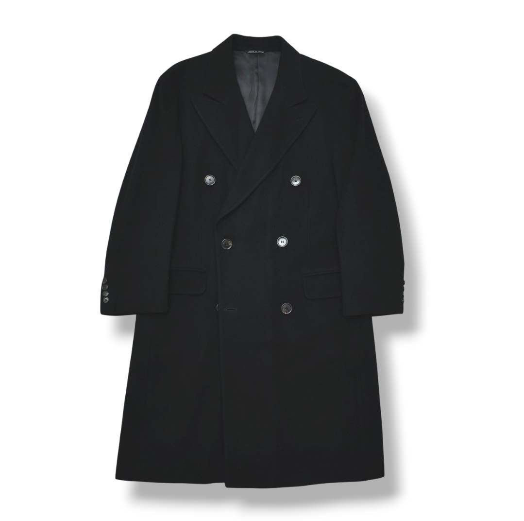 イタリア製 ミツミネ MITSUMINE ウール ロング チェスターコート アルスターコート アウター ビジネス フォーマル カジュアル 50 ブラック メンズ KANDAIZUMI_COM