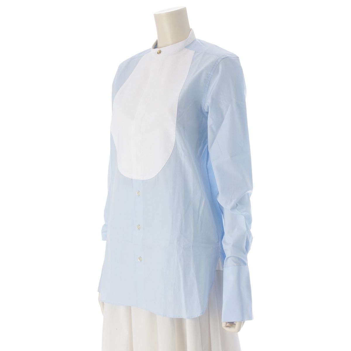 seblineブラウス セブリン SEBLINE コットン 金ボタン ペインター ノーカラー