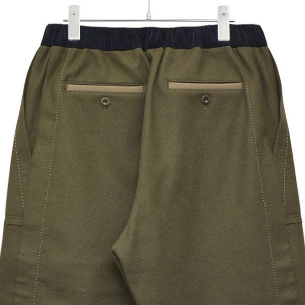 新品 サカイ sacai 2023AW メルトンパンツ 0 ブラック Sacai (サカイ) 20AW Wool Melton Pants ウールメルトンパンツ