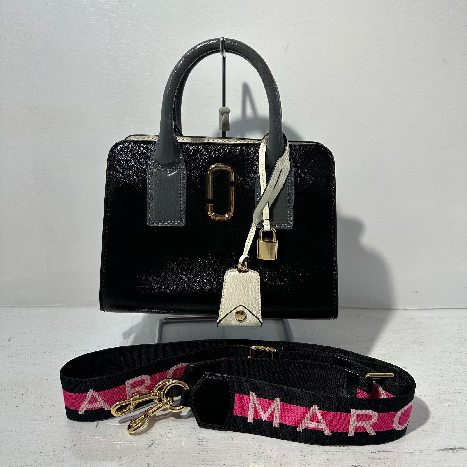 MARC JACOBS マークジェイコブス Little Big Shot リトル ビック ショット 2Way トートバッグ ロゴショルダー バッグ  ブラックマルチ M0014320 0032002 【紫波85-0009】 - メルカリ