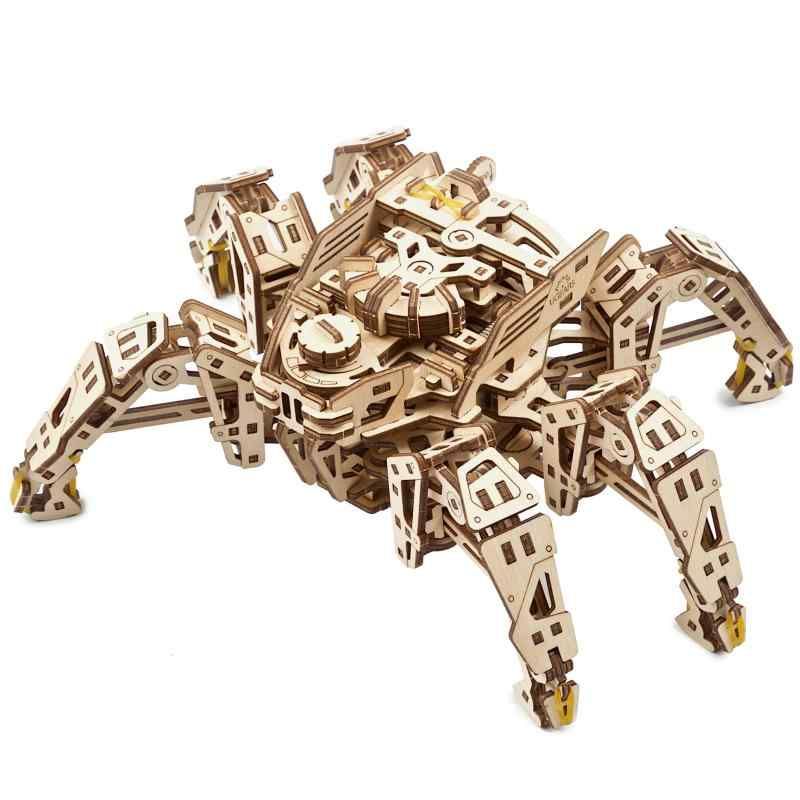 Ugears ヘキサポッドエクスプローラー 70158 木製パズル 接着剤工具不要 立体パズル 組立説明図付