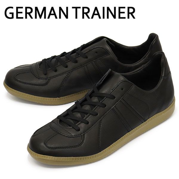 GERMAN TRAINER (ジャーマントレーナー) 1183AL レザースニーカー BLACK スロバキア製 GT009 gt 42-約26.0-26.5cm