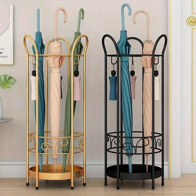 傘立て ゴールド ブラック メタル モダン 杖立て エレガント クラシック ヨーロピアン お洒落 シンプル 玄関 ストレージラック アンブレラ