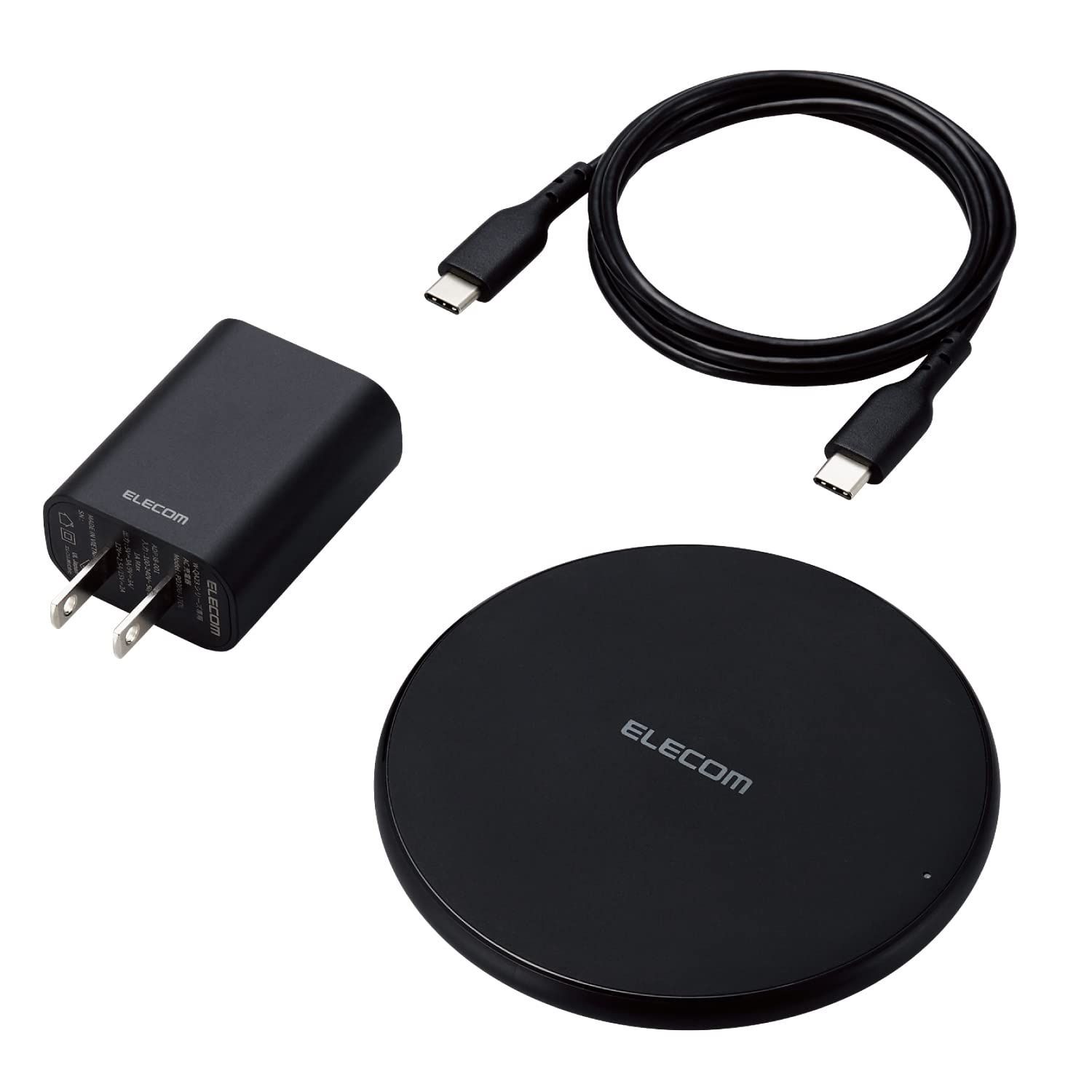 【限定商品】【今がお買い時！】【早い者勝ち】など、各種対応】 【iPhone/Galaxy/Xperia/Pixel/OPPO/AQUOS/AirPods (30W充電器・C-Cケーブル付き) EPP規格対応 ブラック 10mm 薄型 置くだけ充電 最大15W