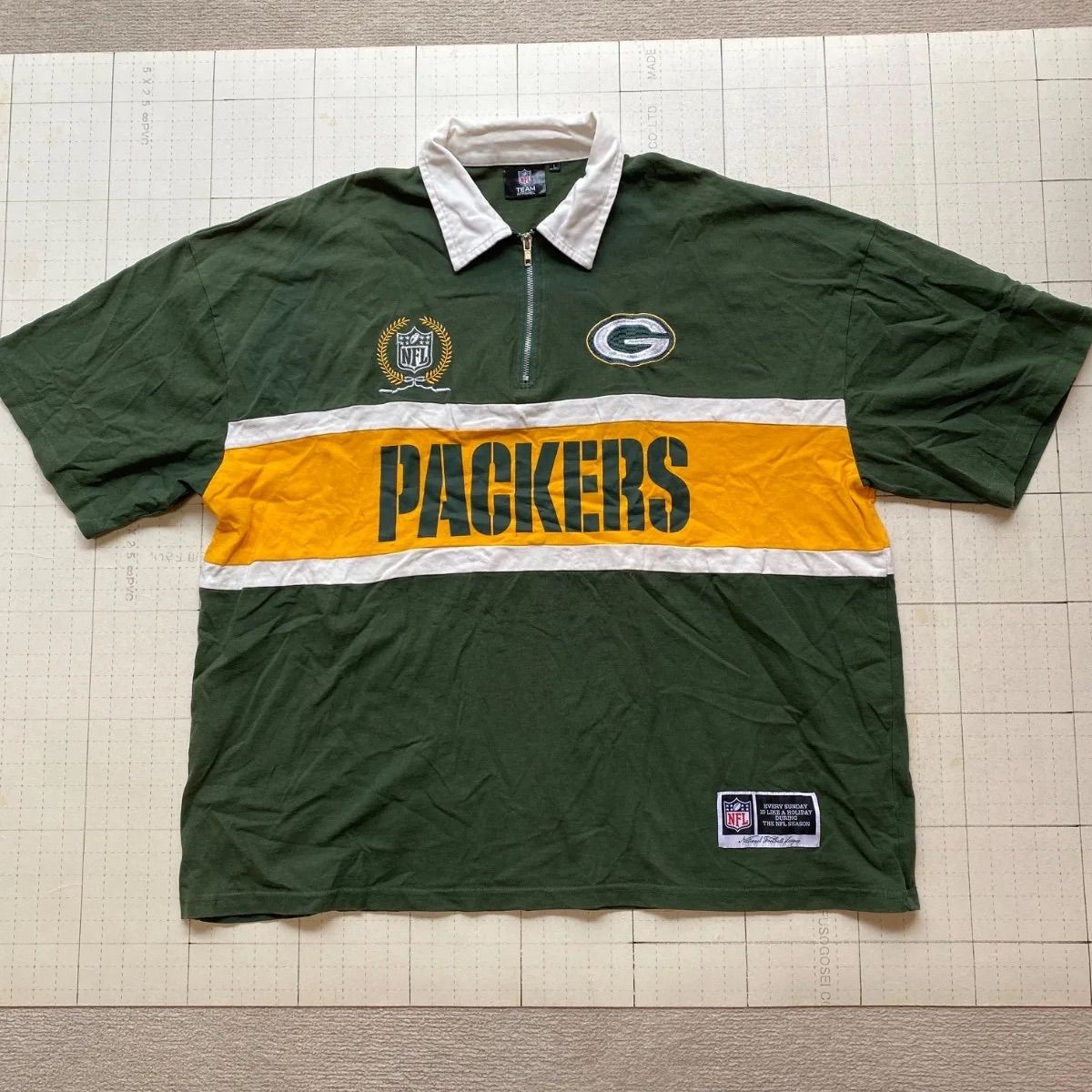 ト2508-①-5000 NFL グリーンベイパッカーズ ハーフジップシャツ