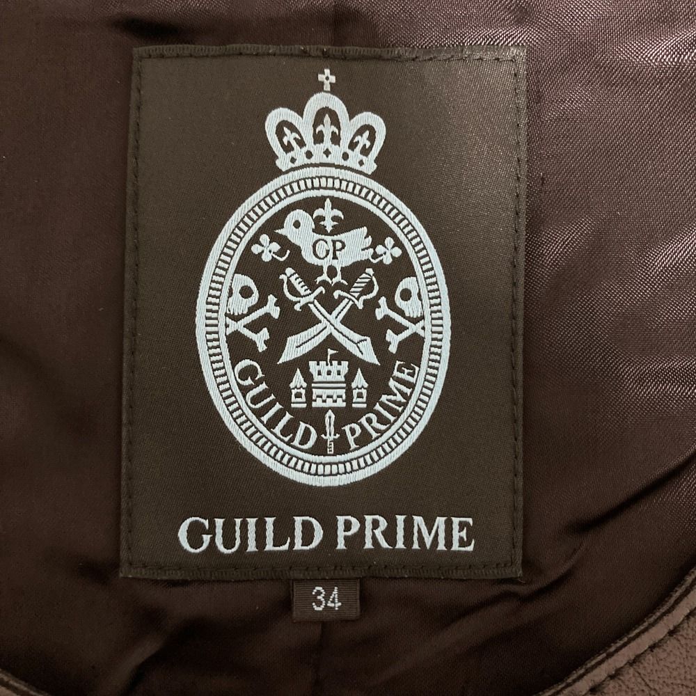 美品 GUILD PRIME ギルドプライム ラムレザー ダブルジップ ノー