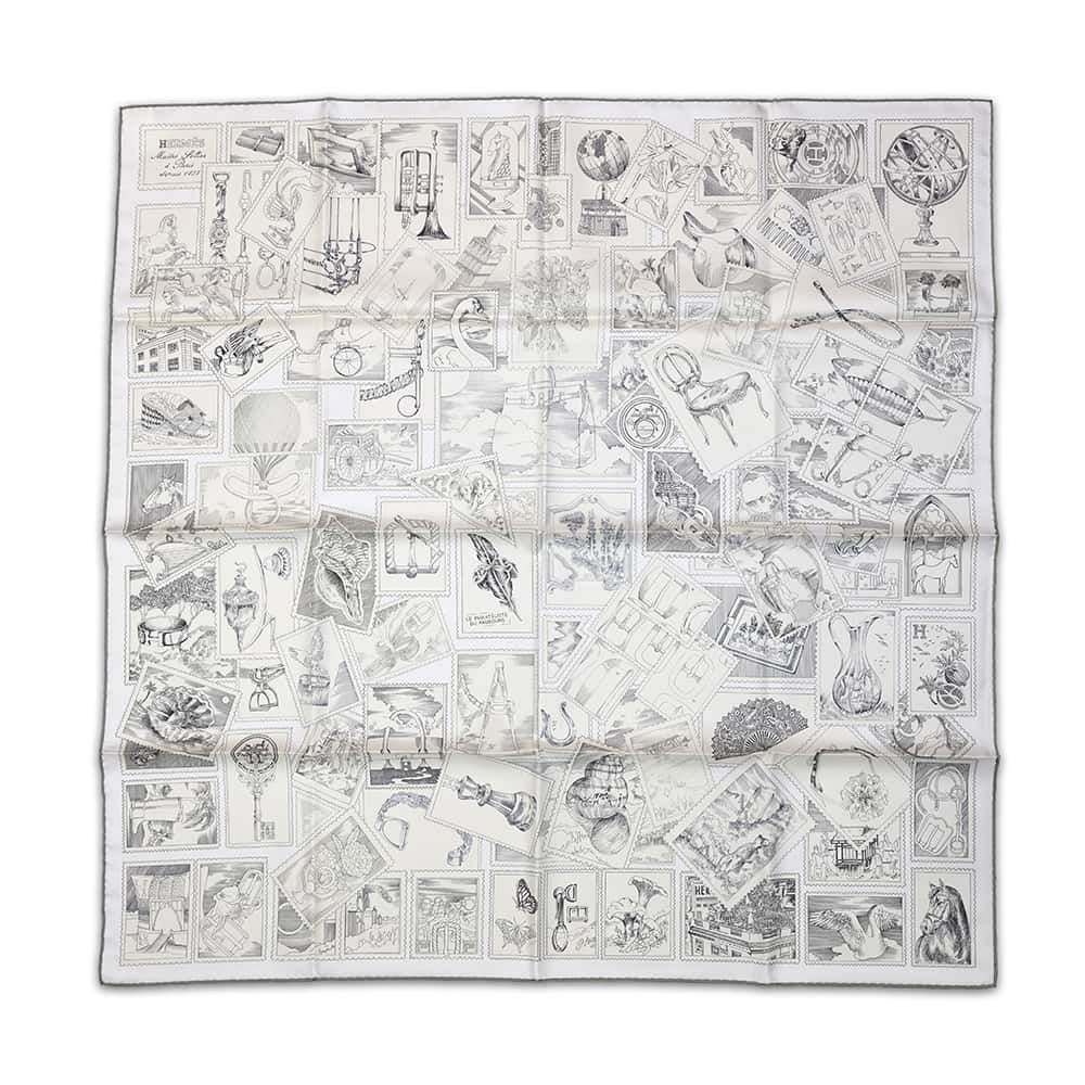 エルメス スカーフ カレ90 フォーブルの切手愛好家 Le