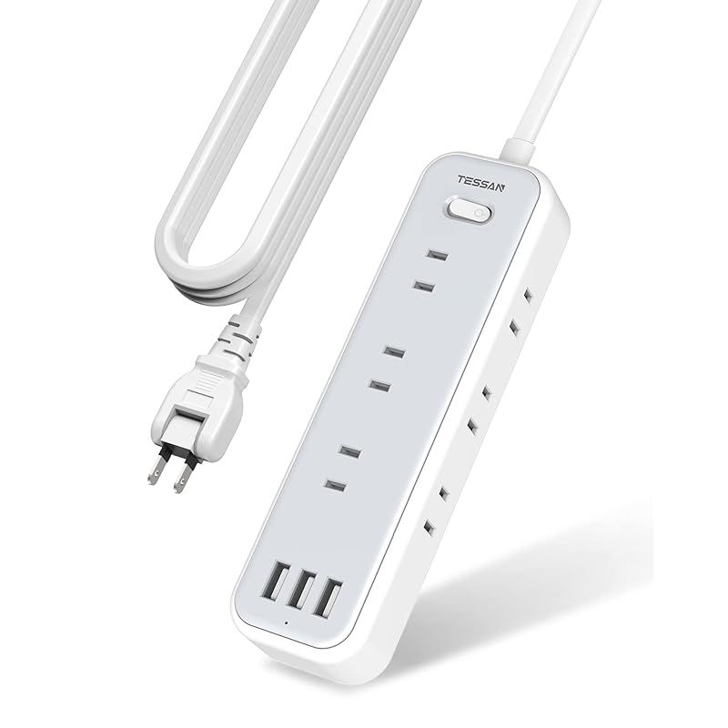 TESSAN 延長コード 5m 電源タップ usb付き 蛸足コンセント OAタップ テーブルタップ タコ足配線 マルチタップ 9個AC口 3個USBポート 電源タップ スイッチ付き 壁掛け/卓上に 1