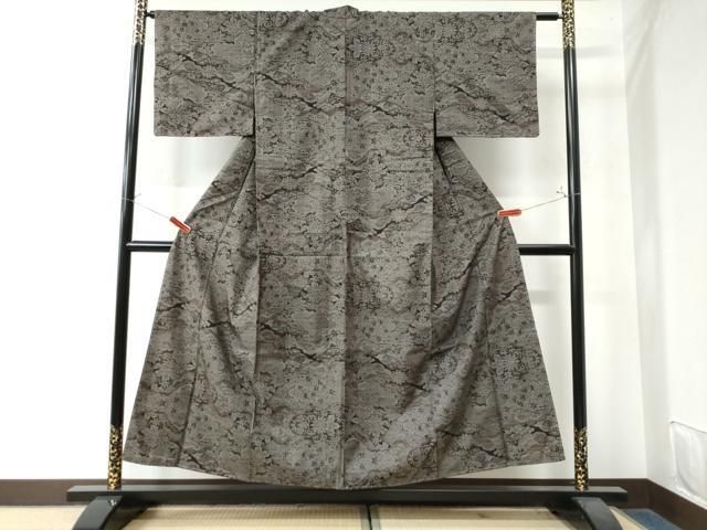 平和屋着物○本場大島紬 9マルキ 草花文 正絹 逸品 未使用 DAAV4875ud