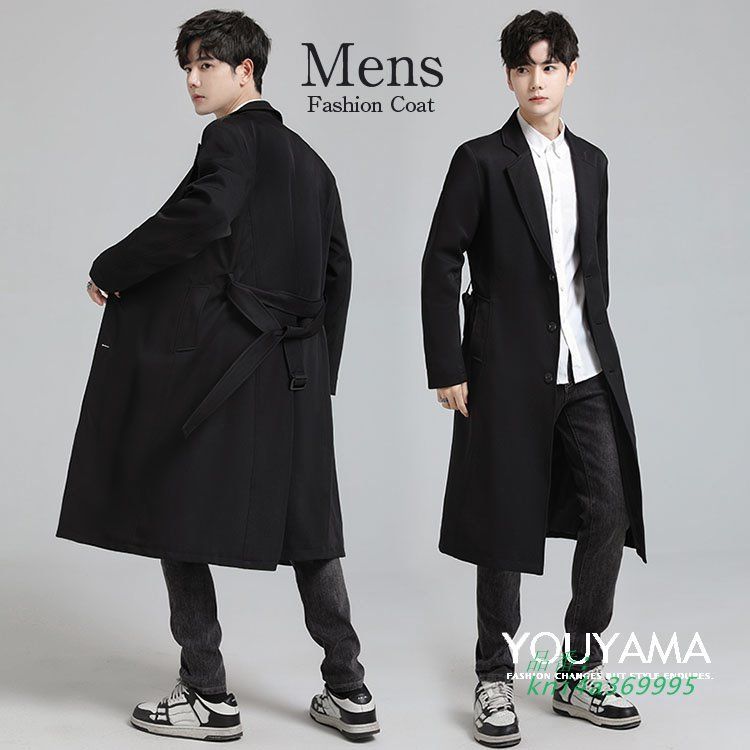 コート トレンチコート メンズ チェスターコート ロング丈 スリム メンズファッション 超大きいサイズ M~5XL 送料無料 アウター kni4a369995