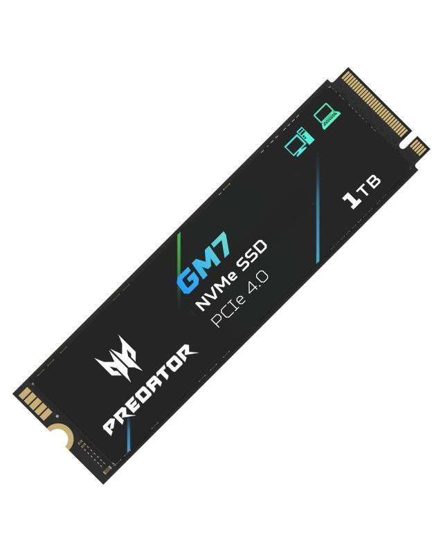 Acer エイサー Predator GM7-1TB NVMe1.4 ゲーミングSSD - M.2 2280 PCIe Gen4 x 4 3D TLC NAND DRAMキャッシュなし 最大720