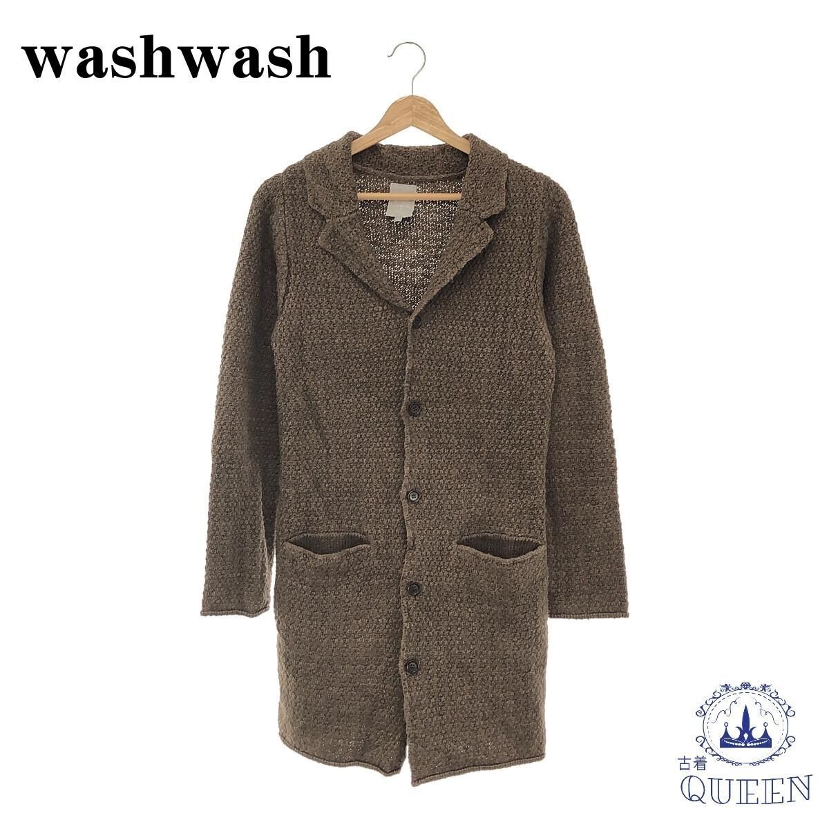 washwash ウォッシュウォッシュ コートジャケット 長袖 ブラウン 0 麻