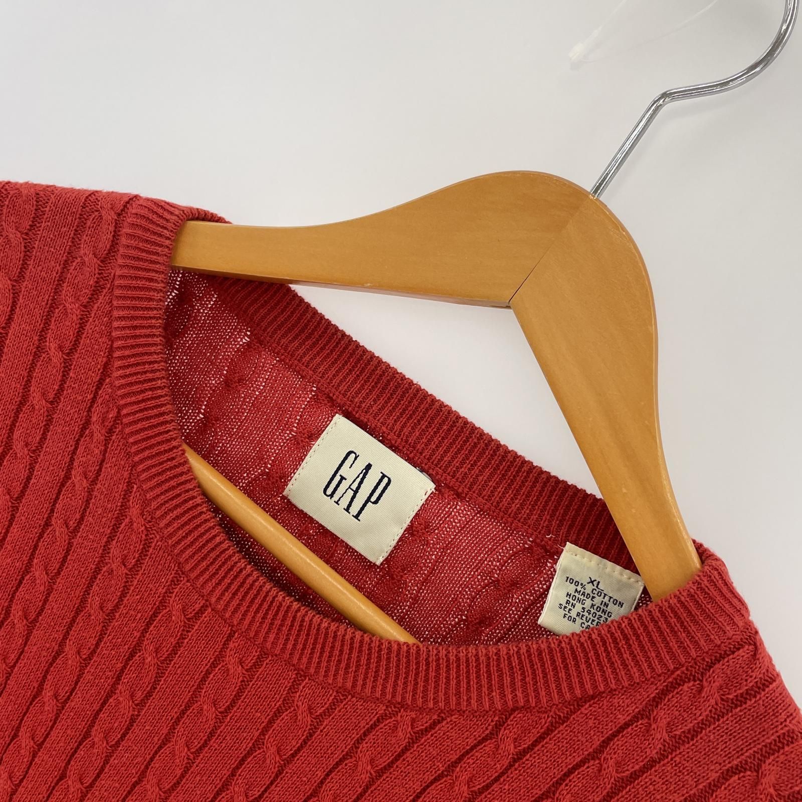 GAP ギャップ ミニケーブル編みニット sizeXL/レッド - メルカリ