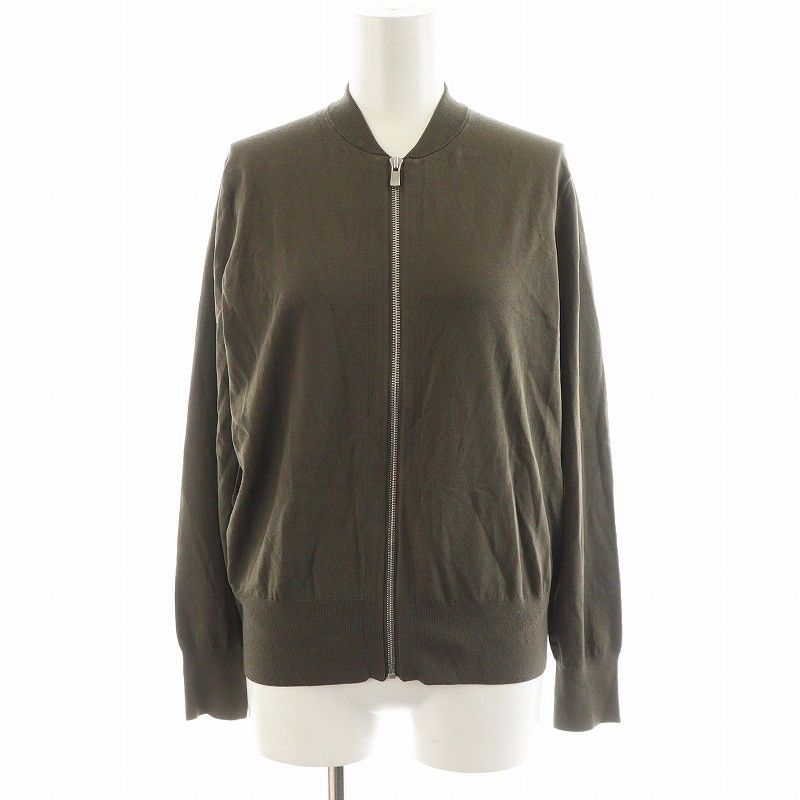 Theory - 定価3.1万 セオリー Theory CREPE KNIT VNECK BOMBER Vネックニットカーディガン S/ブラック ジップ 羽織り【2400014036497】 Theory - 定価3.1万 セオリー Theory CREPE KNIT VNECK BOMBER V