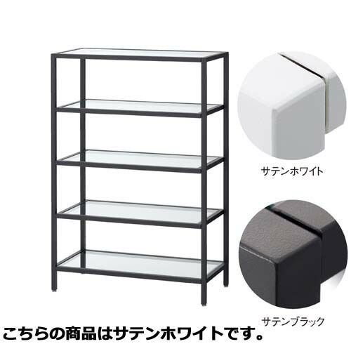 ボックスフレームテーブル W90cm 5段 サテンホワイト  61-105-2-3 店舗什器 ディスプレー マネキン 装飾品 販促用品 ハンガー ラッピング