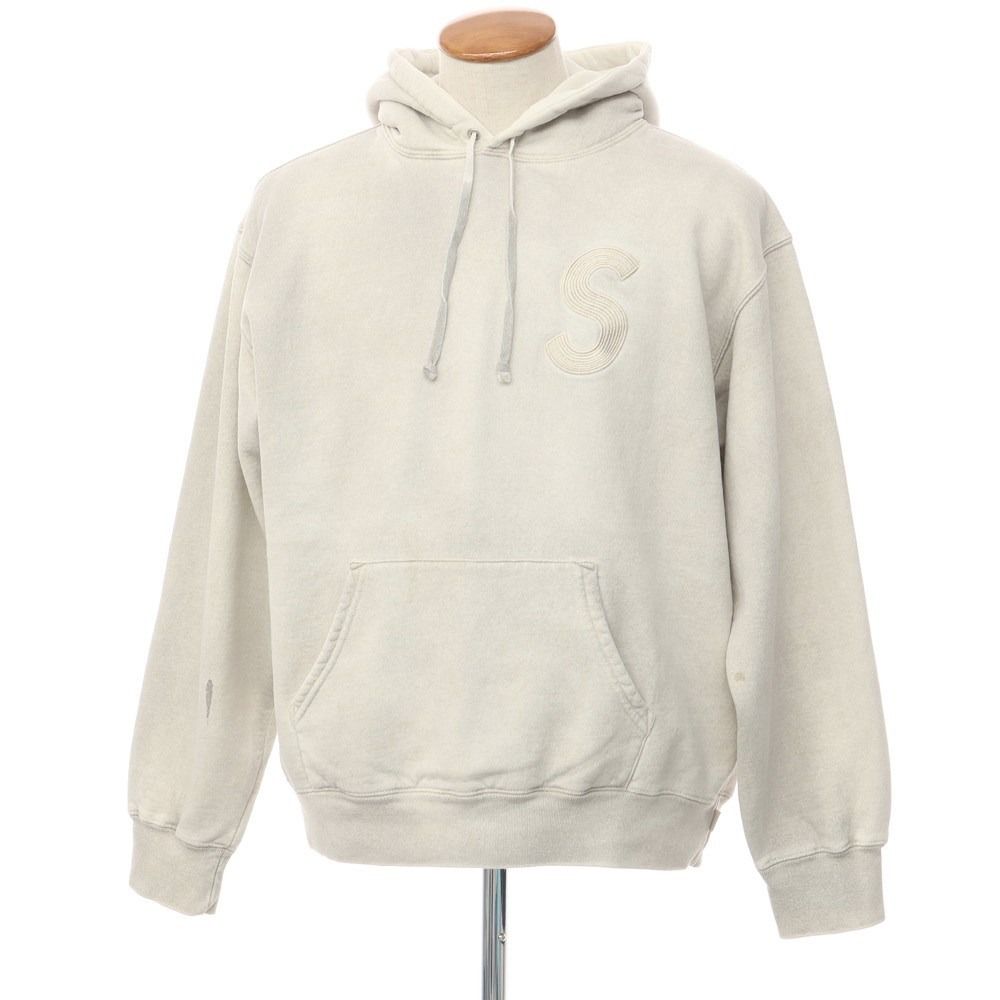 シュプリーム Supreme 2023年春夏 Overdyed S Logo Hooded Sweatshirt 裏起毛 コットンポリ プルオーバー パーカー グレージュ【サイズM】【メンズ】