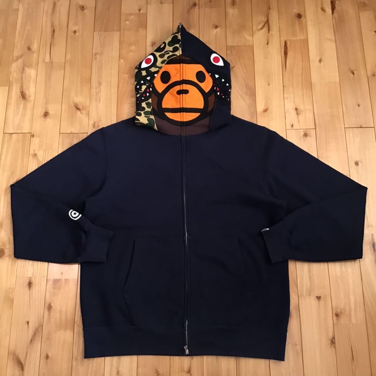 ベイプBAPE MILO カモパーカー フルジップ シャークパーカー シャーク マイロ