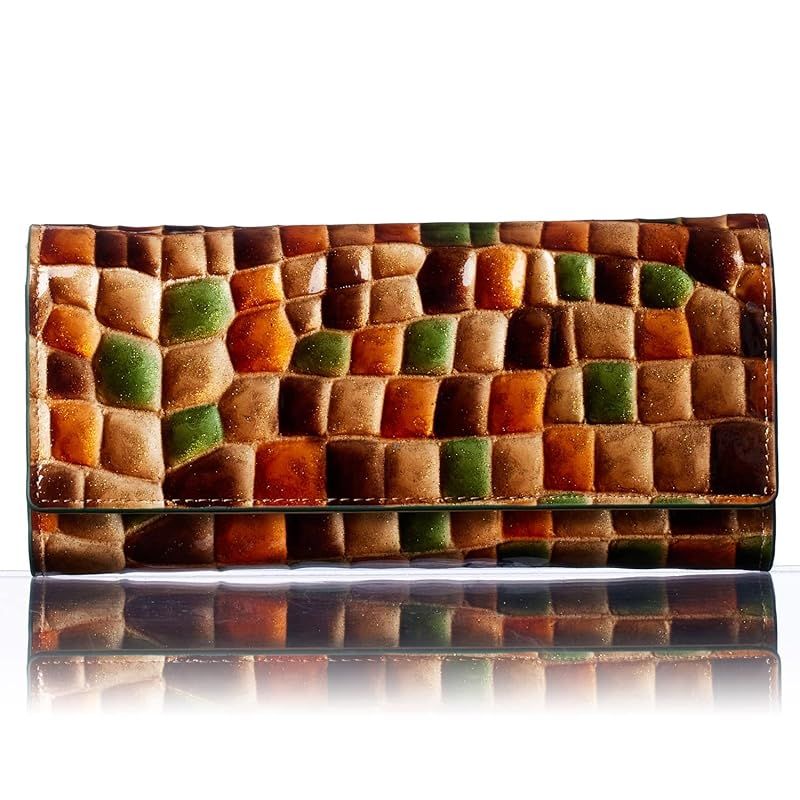新着商品 FRANCK ROSSINI イタリア LIFE MASINI 社製 仔牛革 週刊文春 掲載商品 Align アライン エナメル マルチ 美しく 軽くて 使いやすい レディース かぶせ 長財布 カード40枚収納 大型小銭入 プレゼント