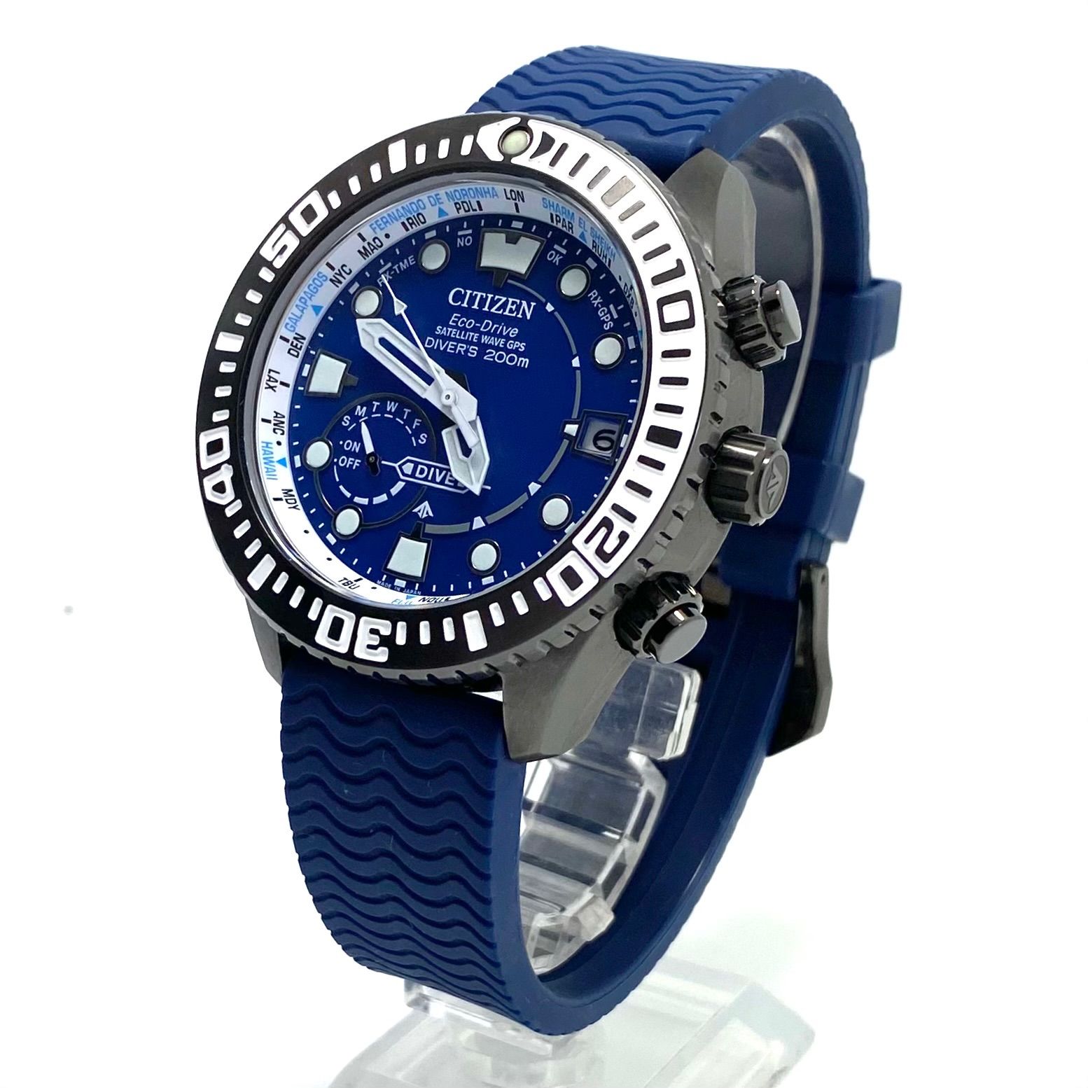 腕時計 メンズ シチズン CITIZEN プロマスター MARINEシリーズ ダイバー CC 5006 06 L F 158 T 026184 エコドライブ サテライトウェーブ 青 デイト表示 ナイロンベルト チタニウム 200 m防水