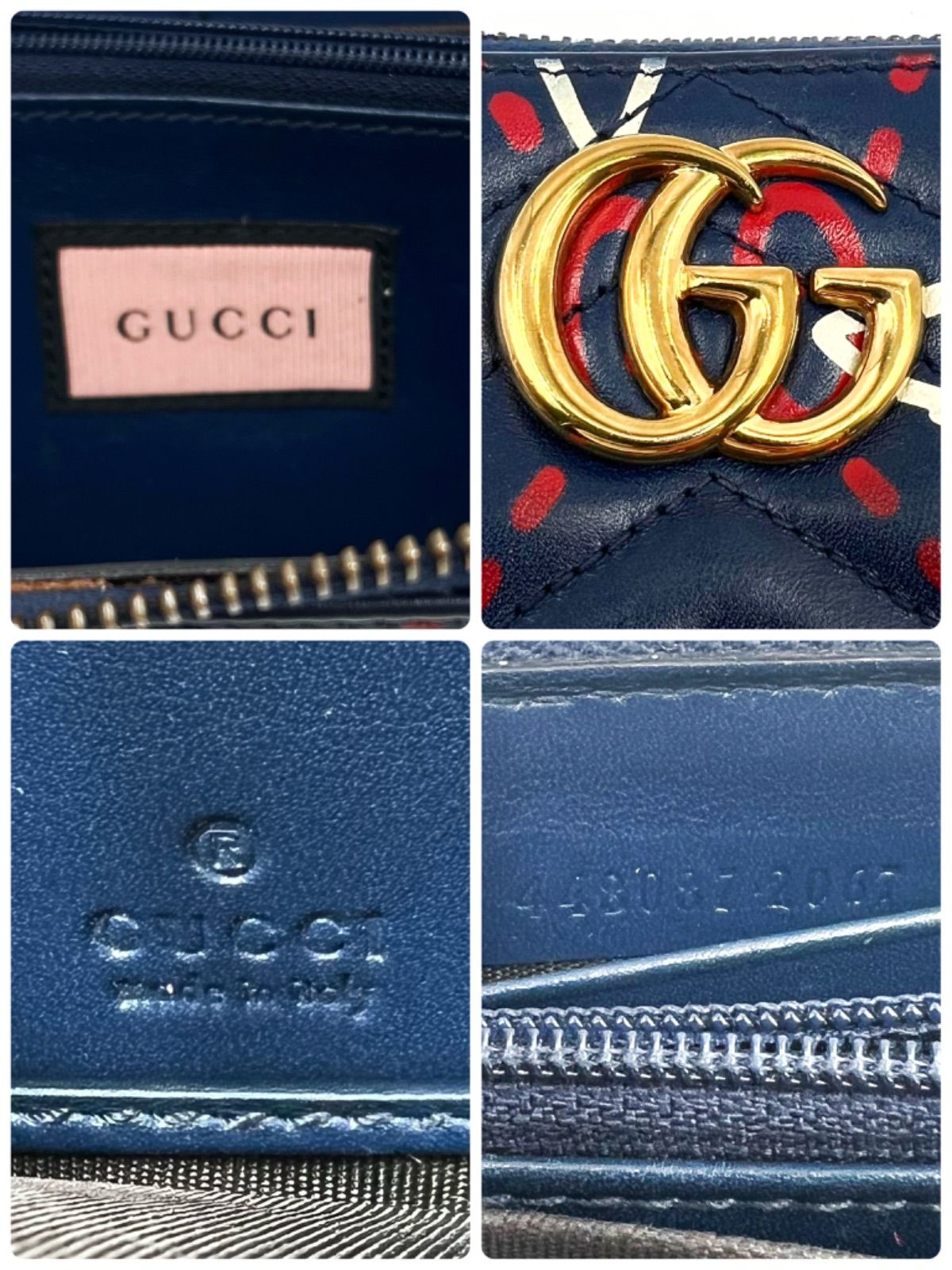 GUCCI グッチ長財布 ロングウォレット GGマーモント ゴースト