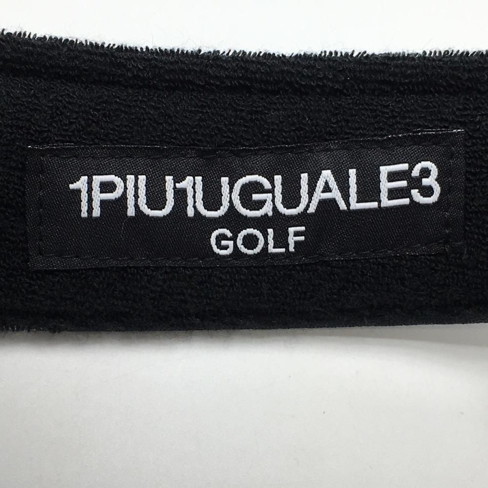 1PIU1UGUALE3 golf スカル サンバイザー ブラック 美品】ウノピゥウノウグァーレトレ サンバイザー 黒×白 スカル総