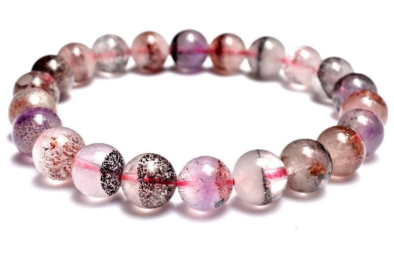 【１点物】高品質マルチカラー スーパーセブン　8.5mm　ブレスレット パワーストーン 天然石 _MA3025