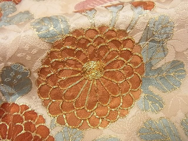 平和屋着物□極上 銀座きしや 訪問着 駒刺繍 霞草花文 金彩 たとう紙