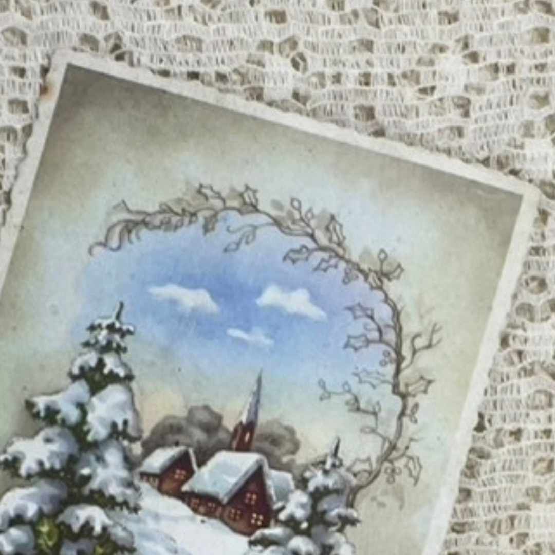F_413 アンティーク ポストカード フランス 直輸入 雪景色 雪