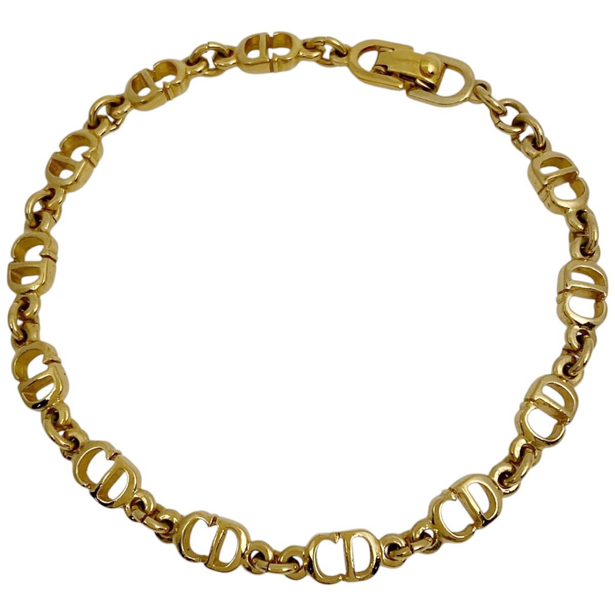 クリスチャンディオール Christian Dior ロゴ チェーン ブレスレット CD 腕輪 ブレスレット GP ゴールド レディース