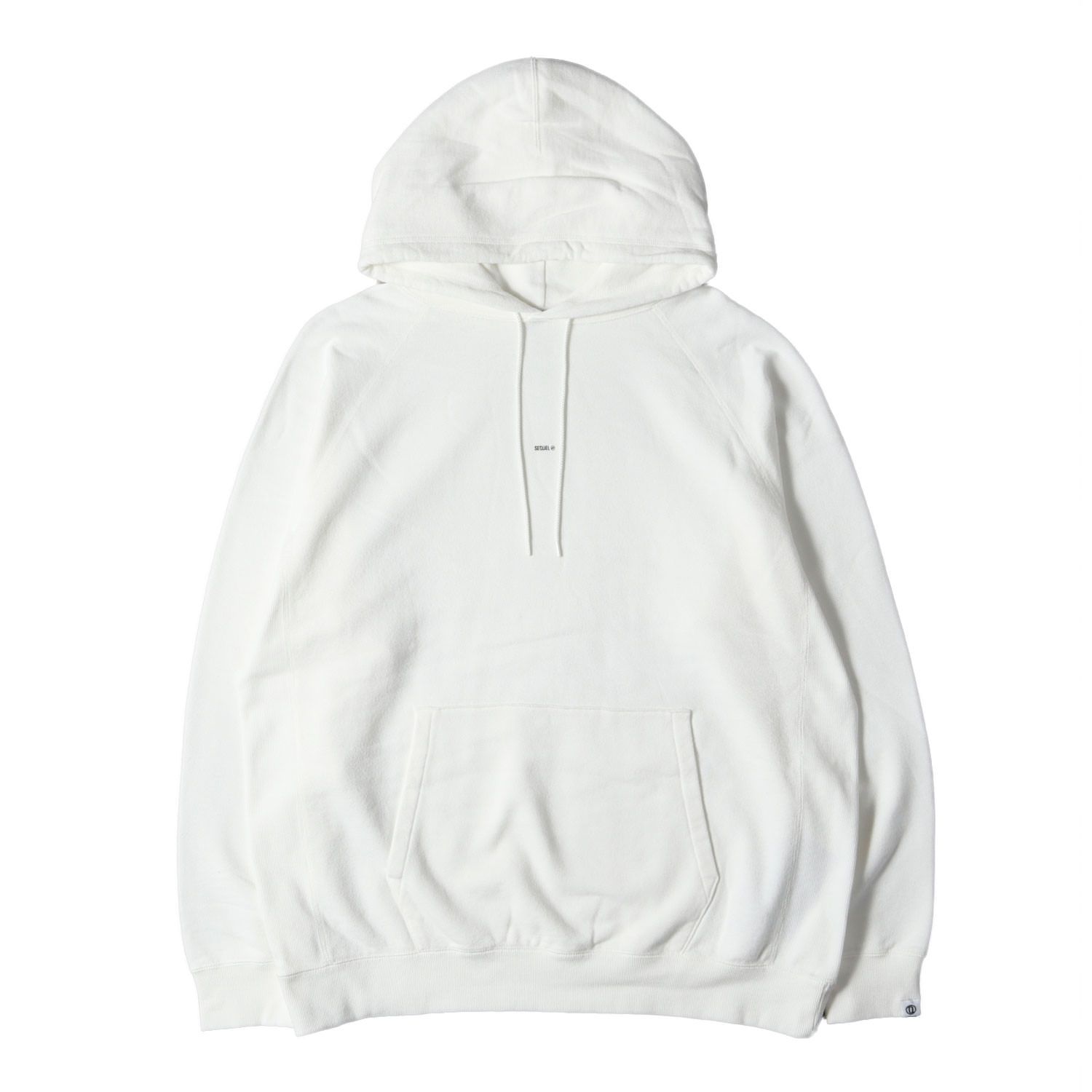 美品 SEQUEL シークエル パーカー サイズ:L ブランドロゴ スウェットパーカー PULLOVER HOODIE ホワイト 白 トップス フーデッド スウェットシャツ【メンズ】