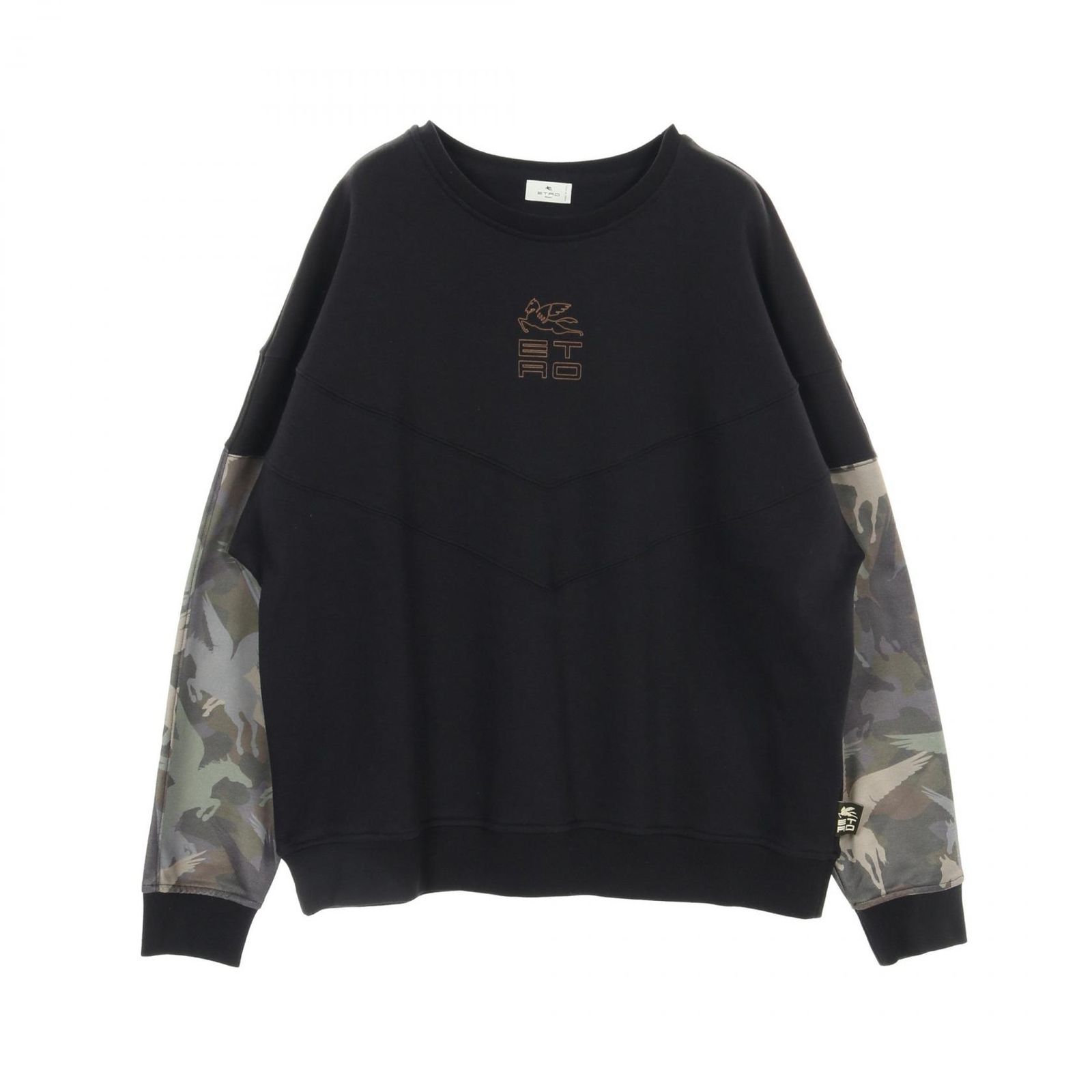 エトロ ETRO スウェット ブラック コットン パーカー メンズ Used A 