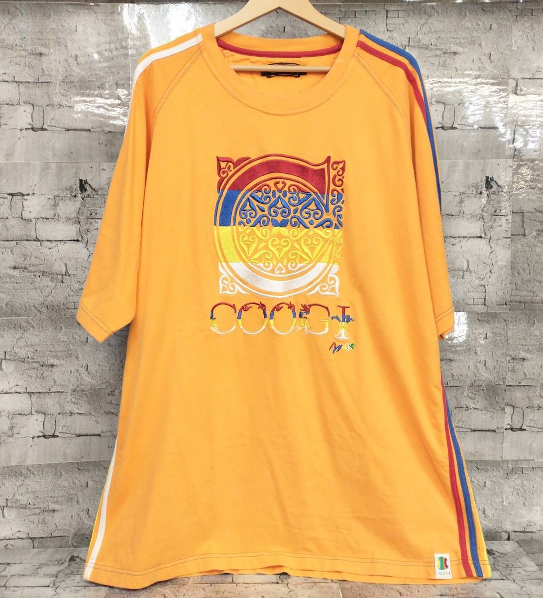COOGI クージー 半袖Tシャツ 刺繍ロゴ サイズ2XL オレンジ 