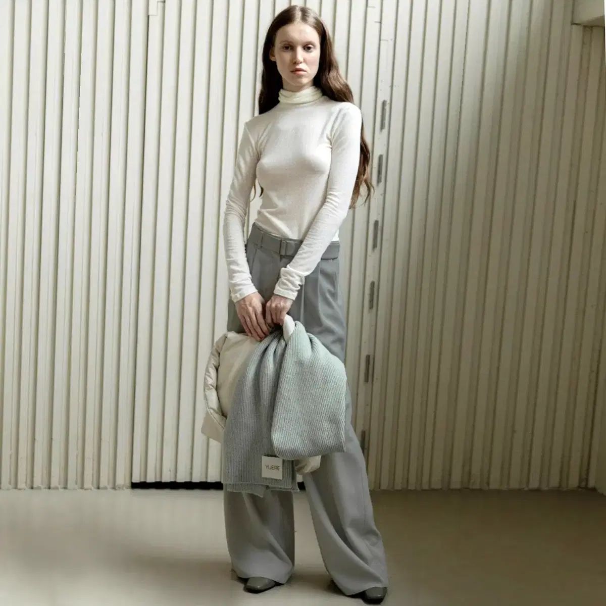 ユエル YUERE ベルト付き ワイドスラックス 55