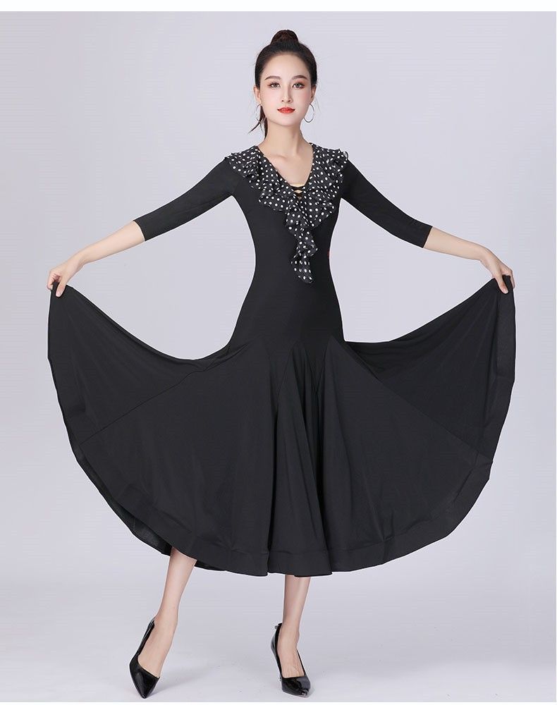 社交ダンスドレス モダンドレス 社交ダンス衣装 社交ダンス ドレス 大きい裾 スタンダードドレス ワルツダンス ステージ衣装 ダンス衣装 ダンスウェア 競技会 パーティー 発表会 競技着 練習着 舞台 演奏会 演出