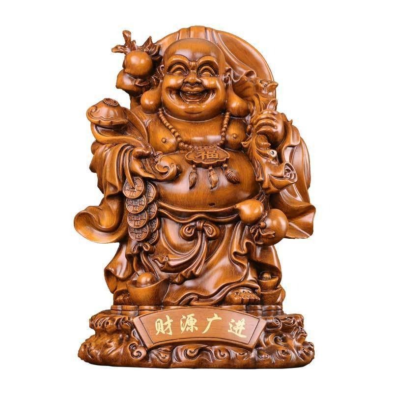 【七福神】 布袋様像 銅像 骨董品 高岡機関庫 インテリア 置物 開運 オブジェ 時代物 彫刻 仏像 神像 風水 金運 アンティーク A0048 高岡銅器／布袋様の置物 杖持布袋20号 送料無料 : 檜屋美術館 - 通販