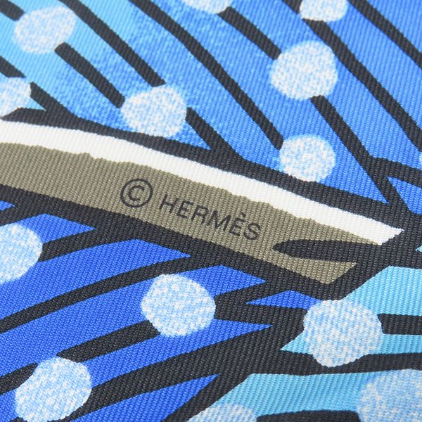 エルメス HERMES スカーフ カレ90 CARRE シルク オレンジ×ブルー