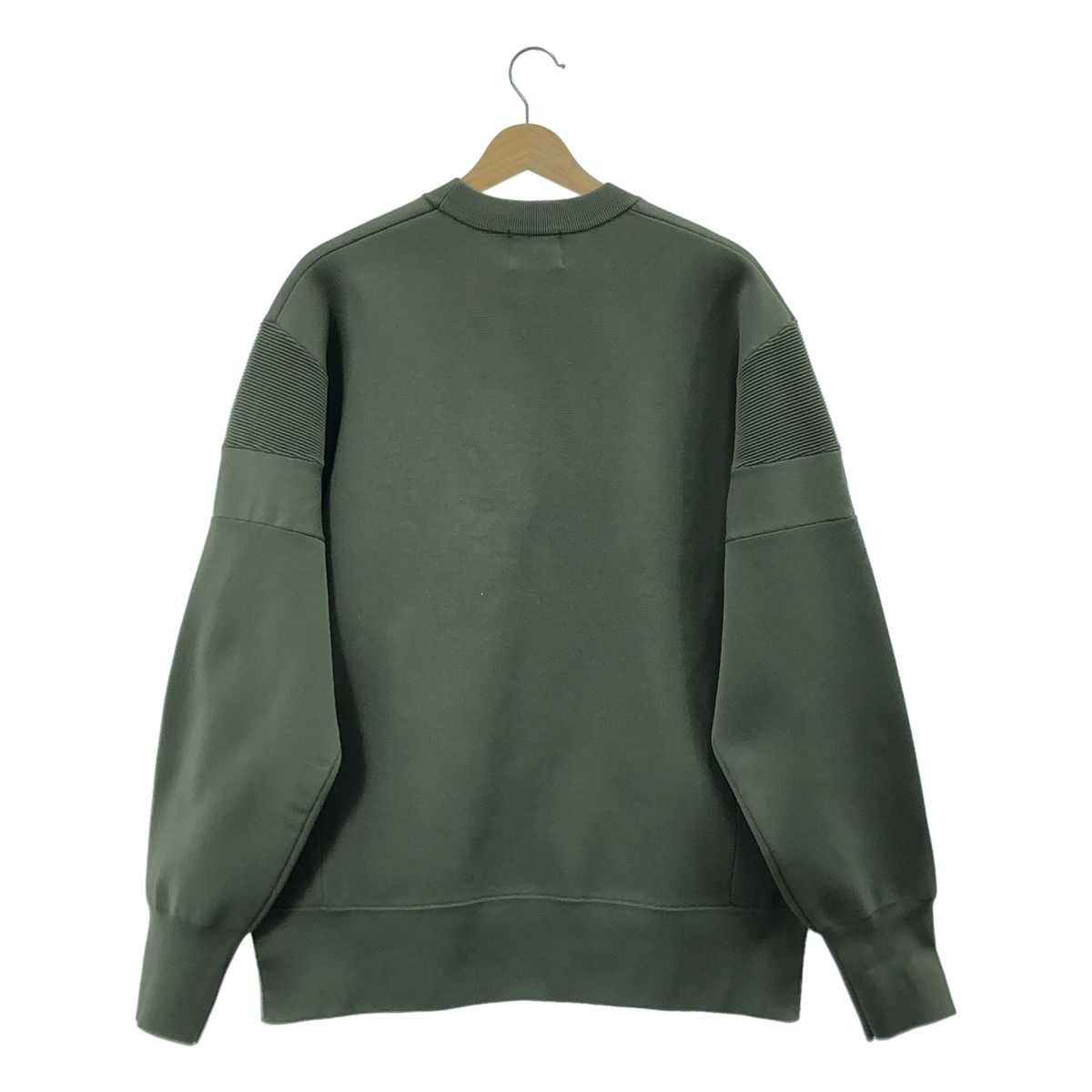 【美品】  OMMO / オーエムエムオー | オーバーシルエット スリット トレーナー | F | オリーブ | レディース 美品】 OMMO / オーエムエムオー | オーバーシルエット スリット