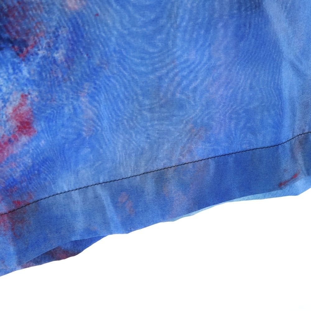 MARNI (マルニ) 23SS マーブル総柄 ハーフボタン シルク半袖シャツ  