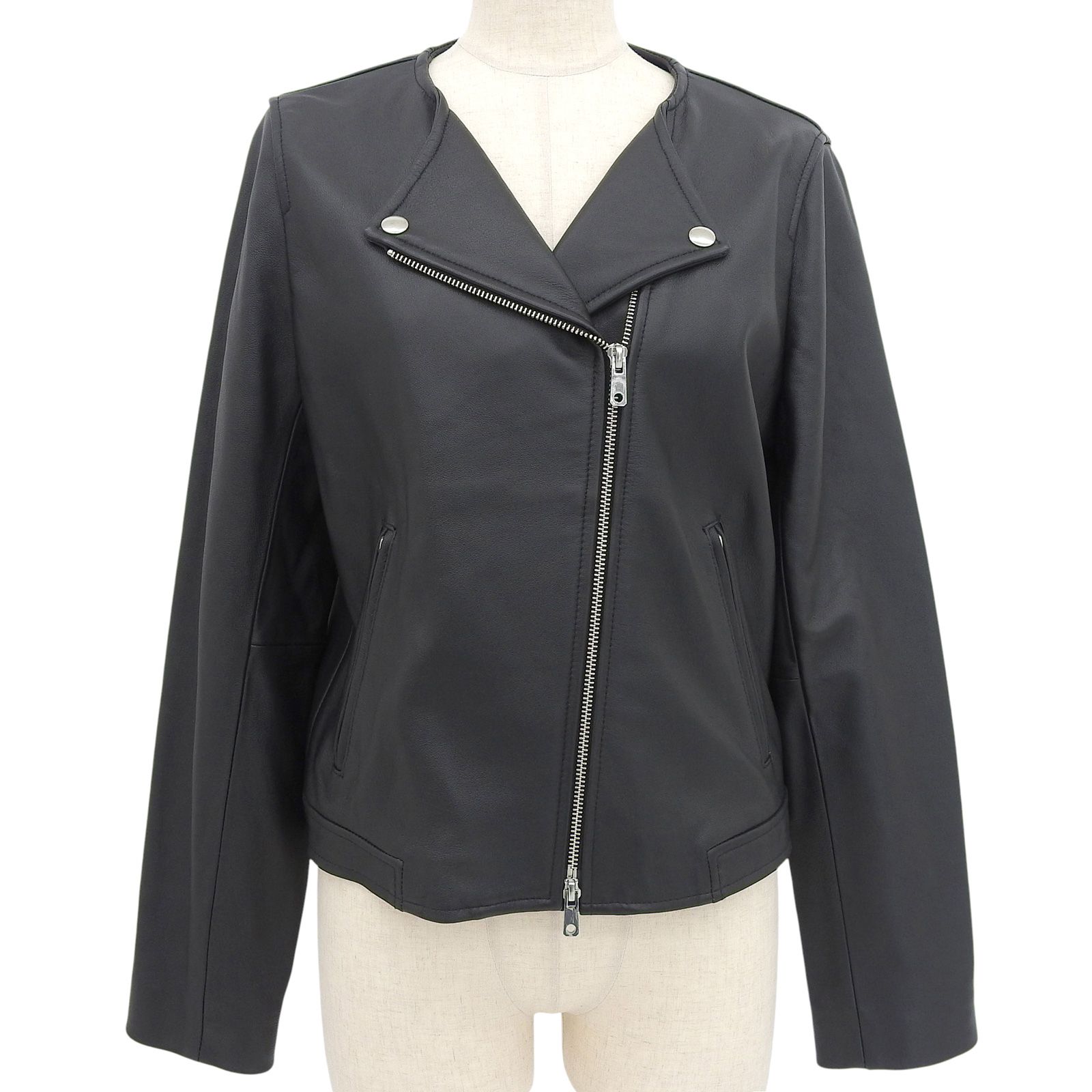 ▲UNITED TOKYO ユナイテッドトウキョウ ラムレザー ダブルジップ ダブル ライダースジャケット ブラック 3 レディース 定価37 400円