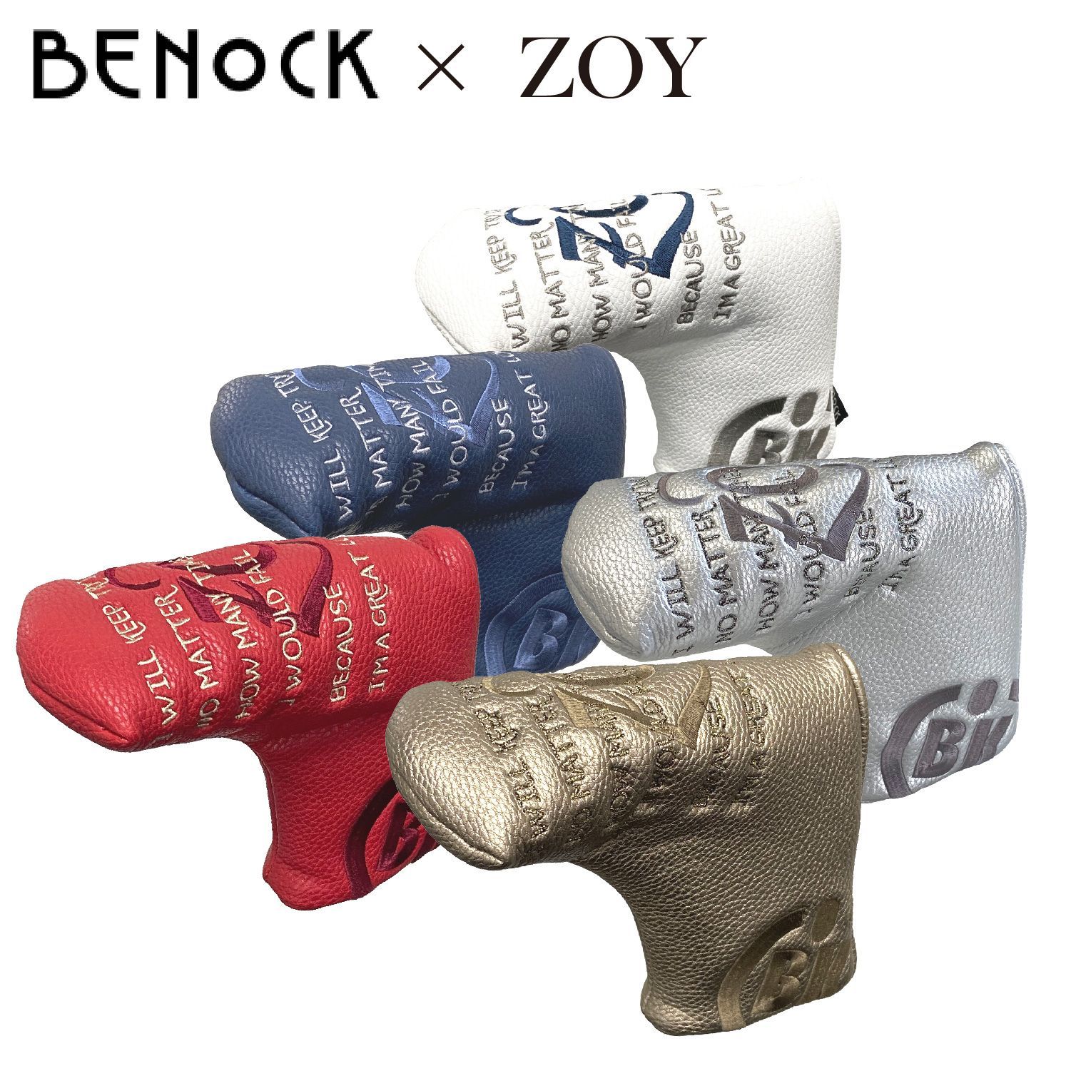 【新品即納】 ヘッドカバー BENOCK ベノック ZOY ゾイ コラボ パターカバー オリジナル 限定品 レッド ブルー ホワイト ゴールド シルバー