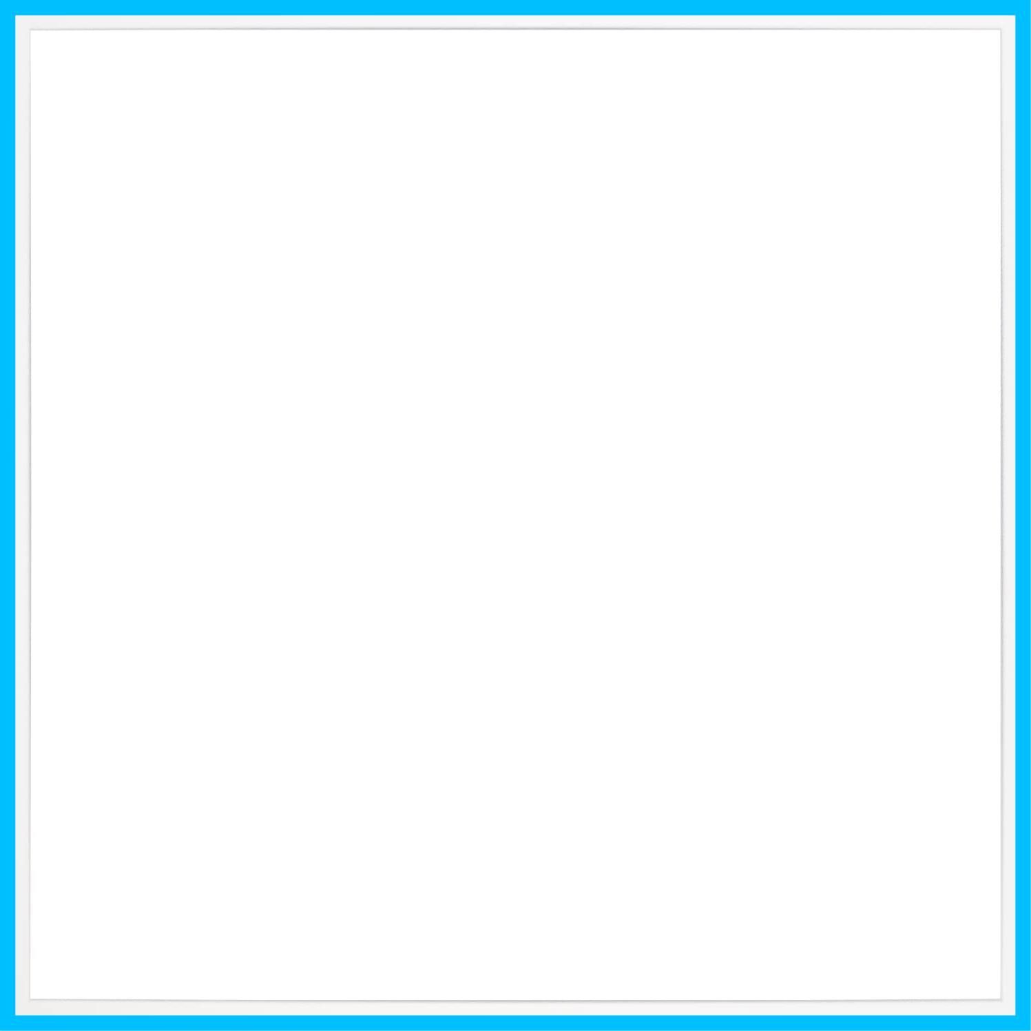 ひまわりショップ　人気商品】(55角,　アクリル仕様　白)　正方形額縁　メルカリ　壁用フック付　細平型